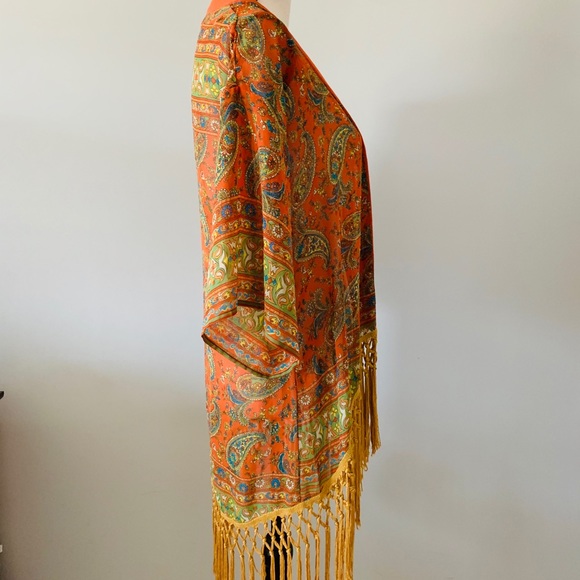 H&M | Orange Floral Fringe Duster - Picture 2 of 3